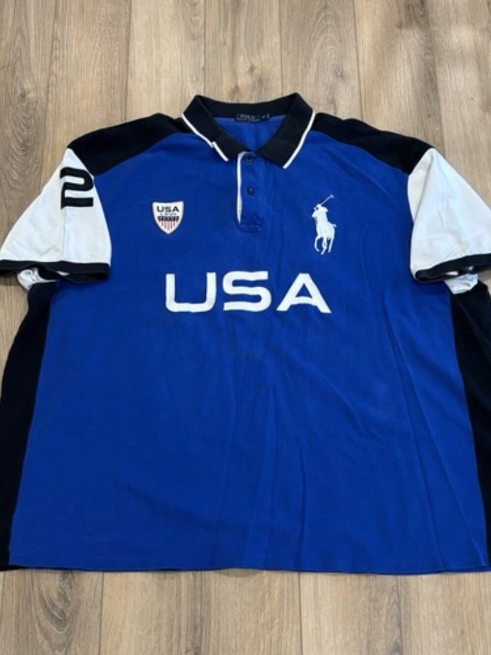Polo Ralph Lauren Custom Fit Polo Rugby Shirt Big Pony Team USA Blue Size 5XLB